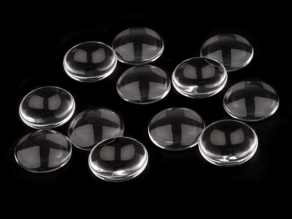 Caboșon sticlă transparent, ø25 mm - Transparent (10 Bucăți)