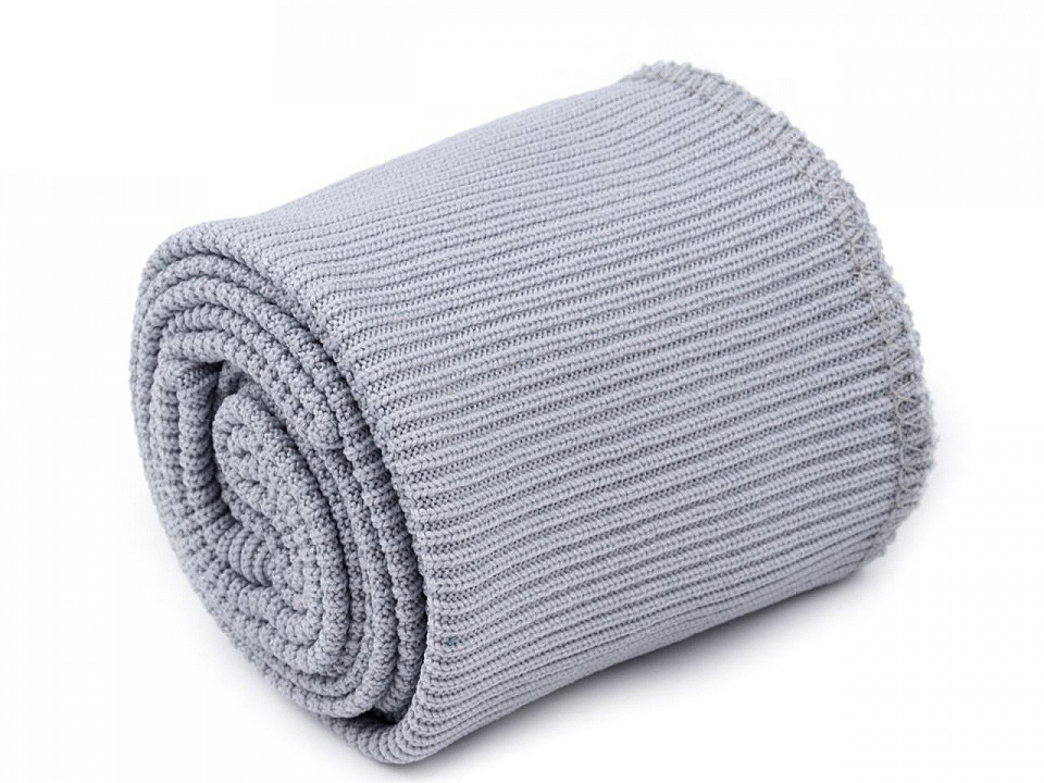 Set bordură și manșete elastice tricotate, lățime 7 cm - Negru (1 Set)