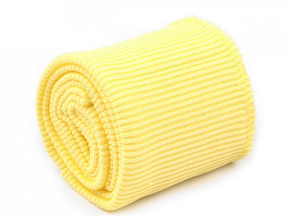 Set bordură și manșete elastice tricotate, lățime 7 cm - Negru (1 Set)