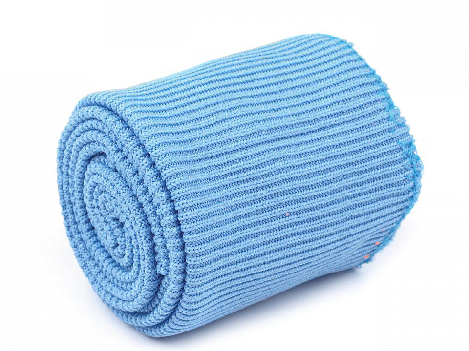 Set bordură și manșete elastice tricotate, lățime 7 cm - Negru (1 Set)