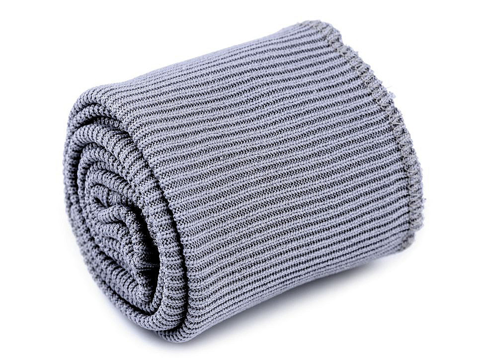 Set bordură și manșete elastice tricotate, lățime 7 cm - Negru (1 Set)