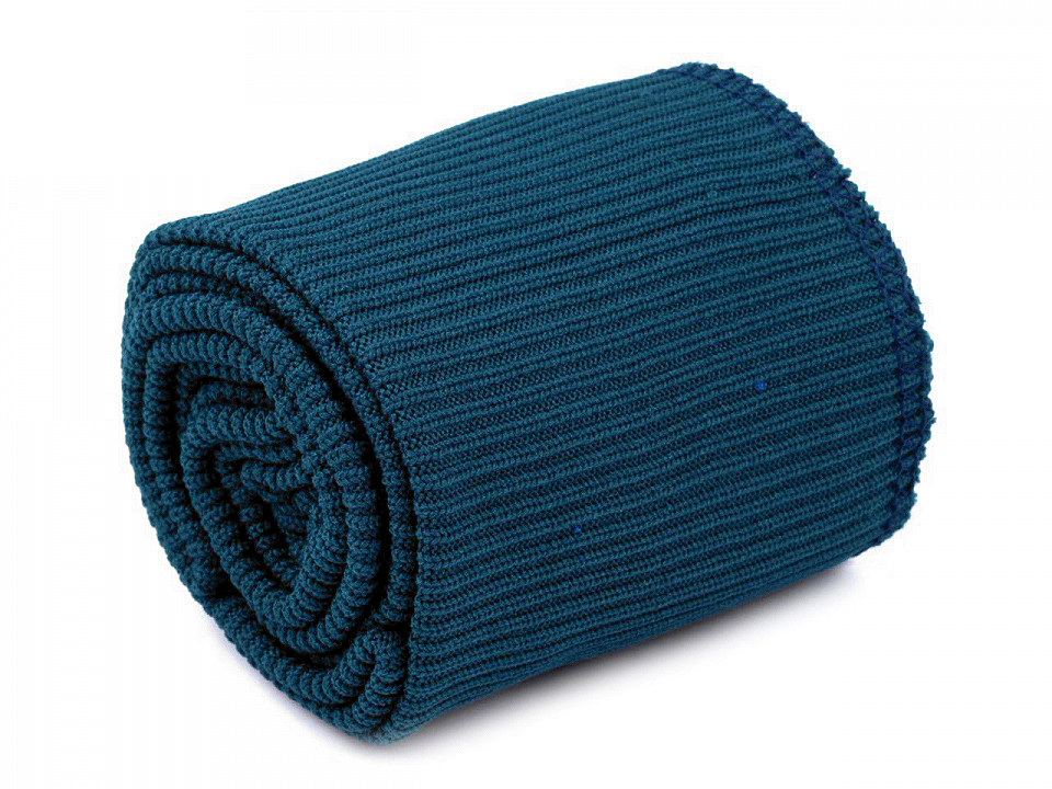 Set bordură și manșete elastice tricotate, lățime 7 cm - Negru (1 Set)