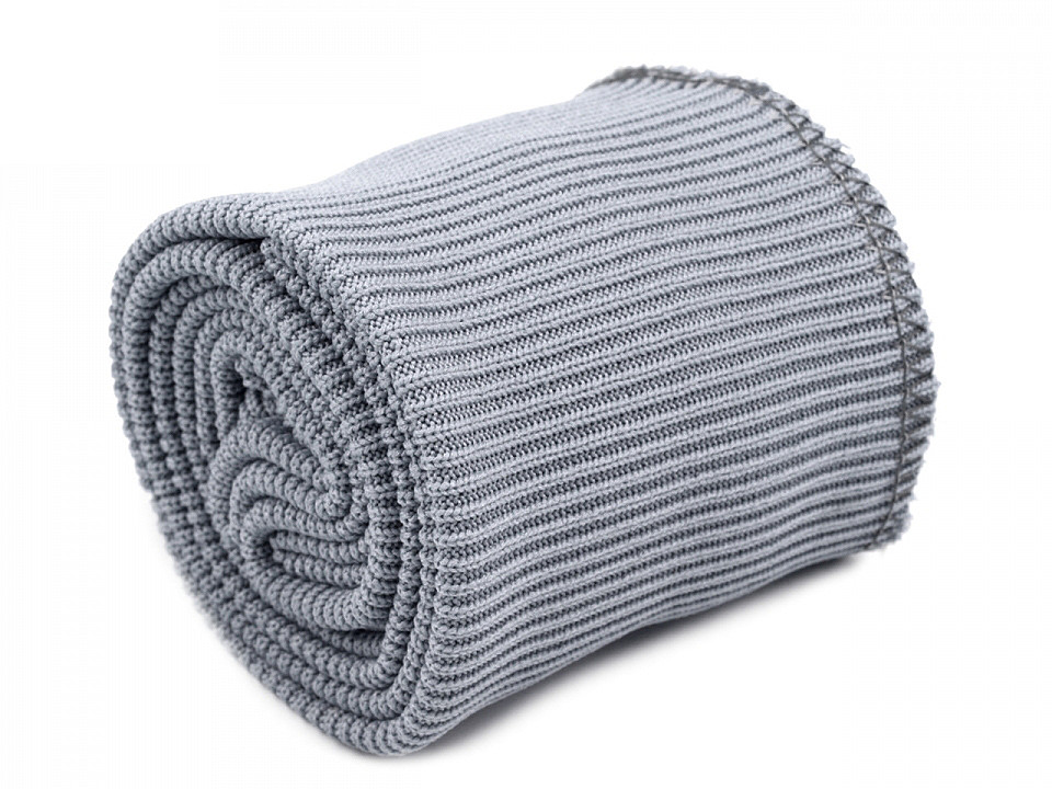 Set bordură și manșete elastice tricotate, lățime 7 cm - Negru (1 Set)