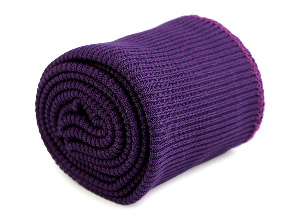 Set bordură și manșete elastice tricotate, lățime 7 cm - Negru (1 Set)