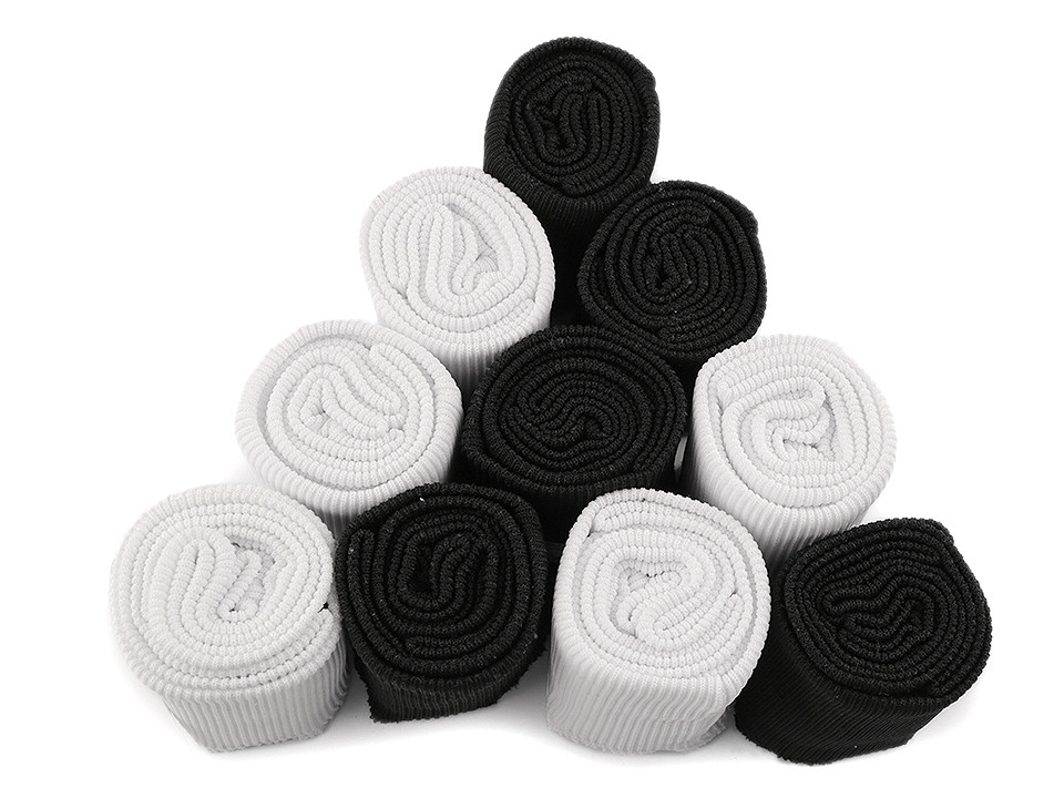 Set bordură și manșete elastice tricotate, lățime 7 cm - Negru (1 Set)