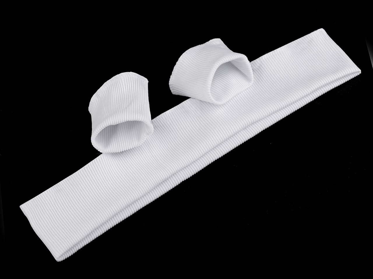 Set bordură și manșete elastice tricotate, lățime 7 cm - Negru (1 Set)