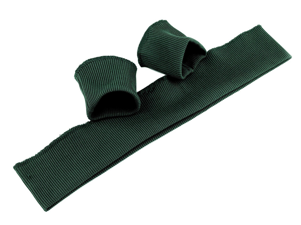 Set bordură și manșete elastice tricotate, lățime 7 cm - Negru (1 Set)