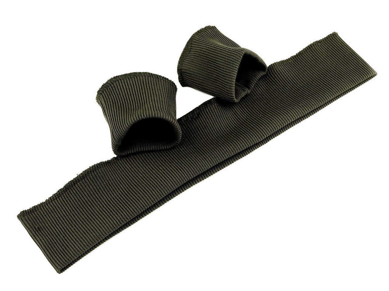 Set bordură și manșete elastice tricotate, lățime 7 cm - Negru (1 Set)