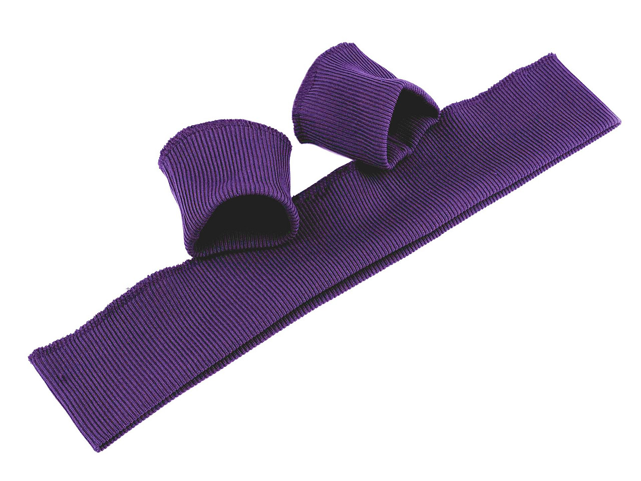 Set bordură și manșete elastice tricotate, lățime 7 cm - Negru (1 Set)