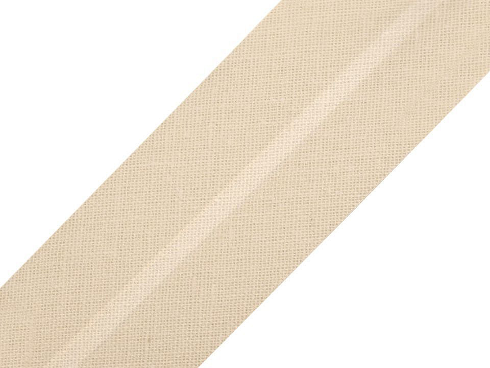 Bandă bias din bumbac, lățime 20 mm - Alb (25 Metri)