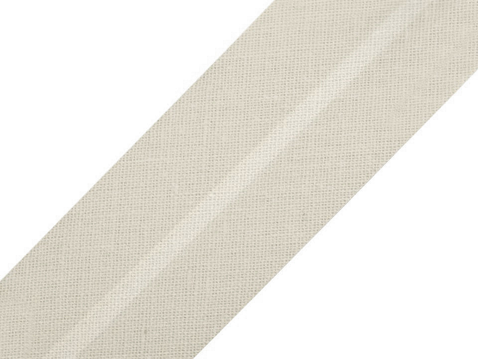 Bandă bias din bumbac, lățime 20 mm - Alb (25 Metri)