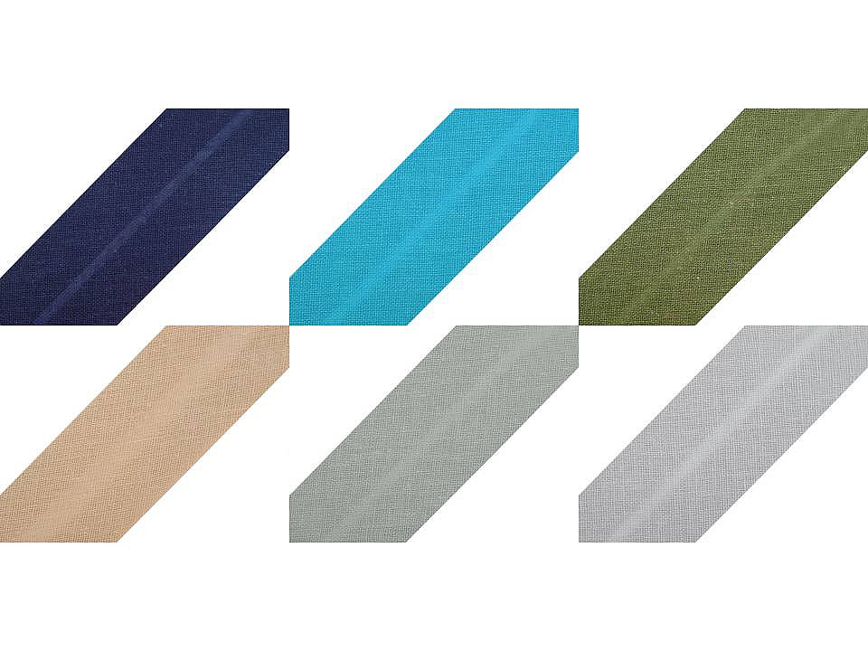 Bandă bias din bumbac, lățime 20 mm - Alb (25 Metri)