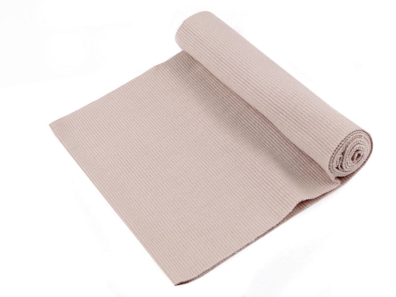 Tricot elastic circular, 16x80 cm - Roz pudrat (1 Bucată)