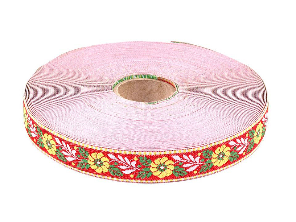 Bandă cu motive tradiționale, lățime 25 mm - Negru (25 Metri)