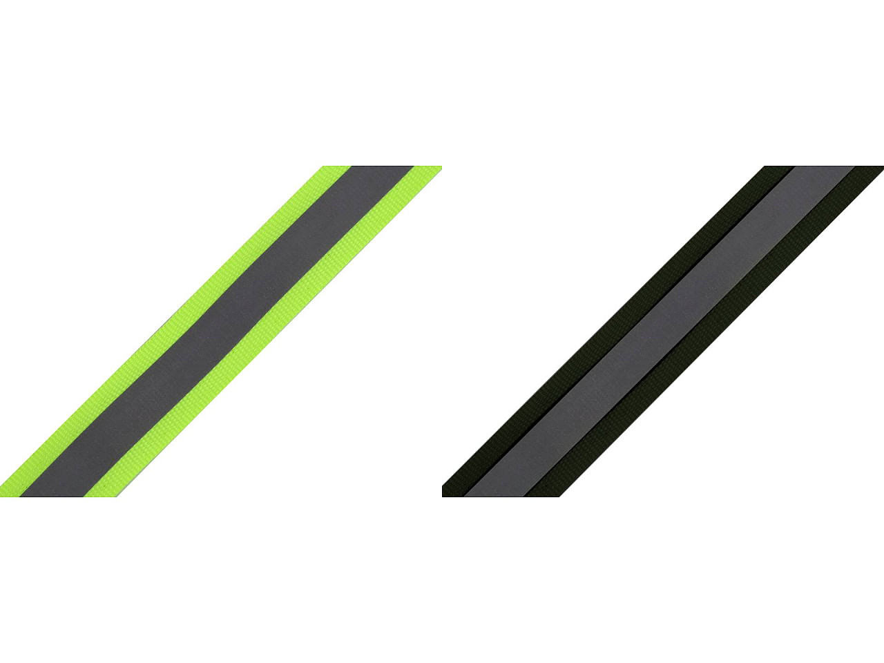 Bandă reflectorizantă textilă, lățime 20 mm - Negru (50 Metri)