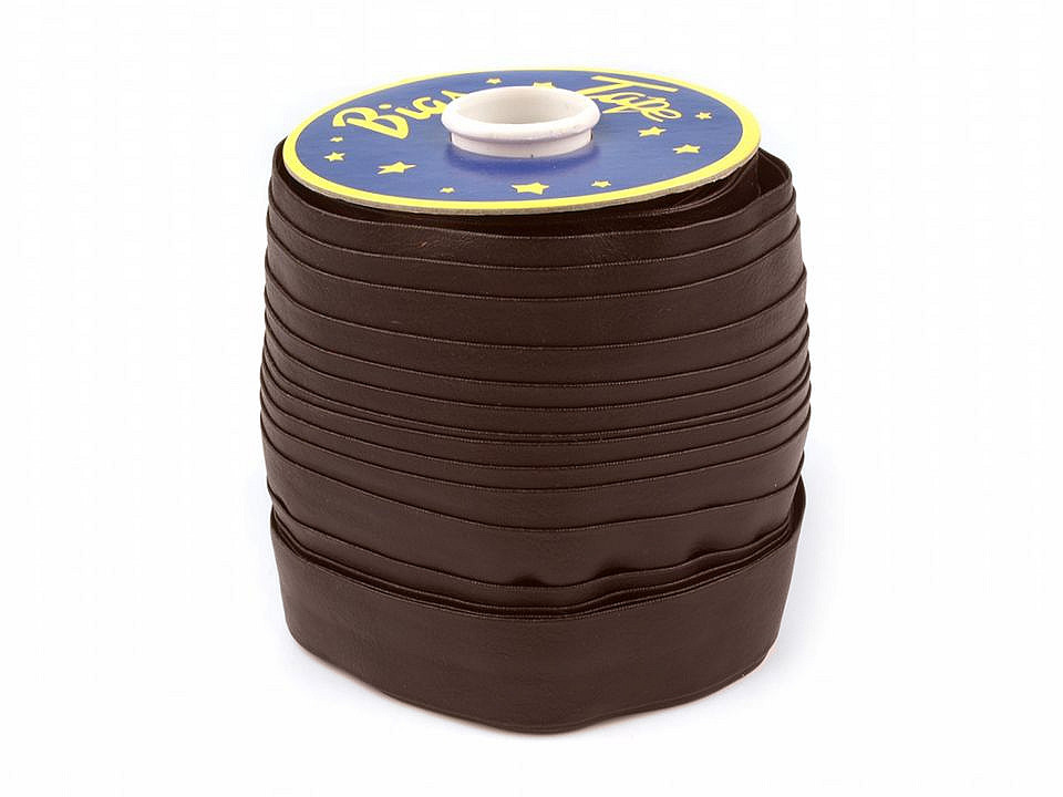 Bandă bias piele sintetică, lățime 30 mm - Negru (1 Metru)