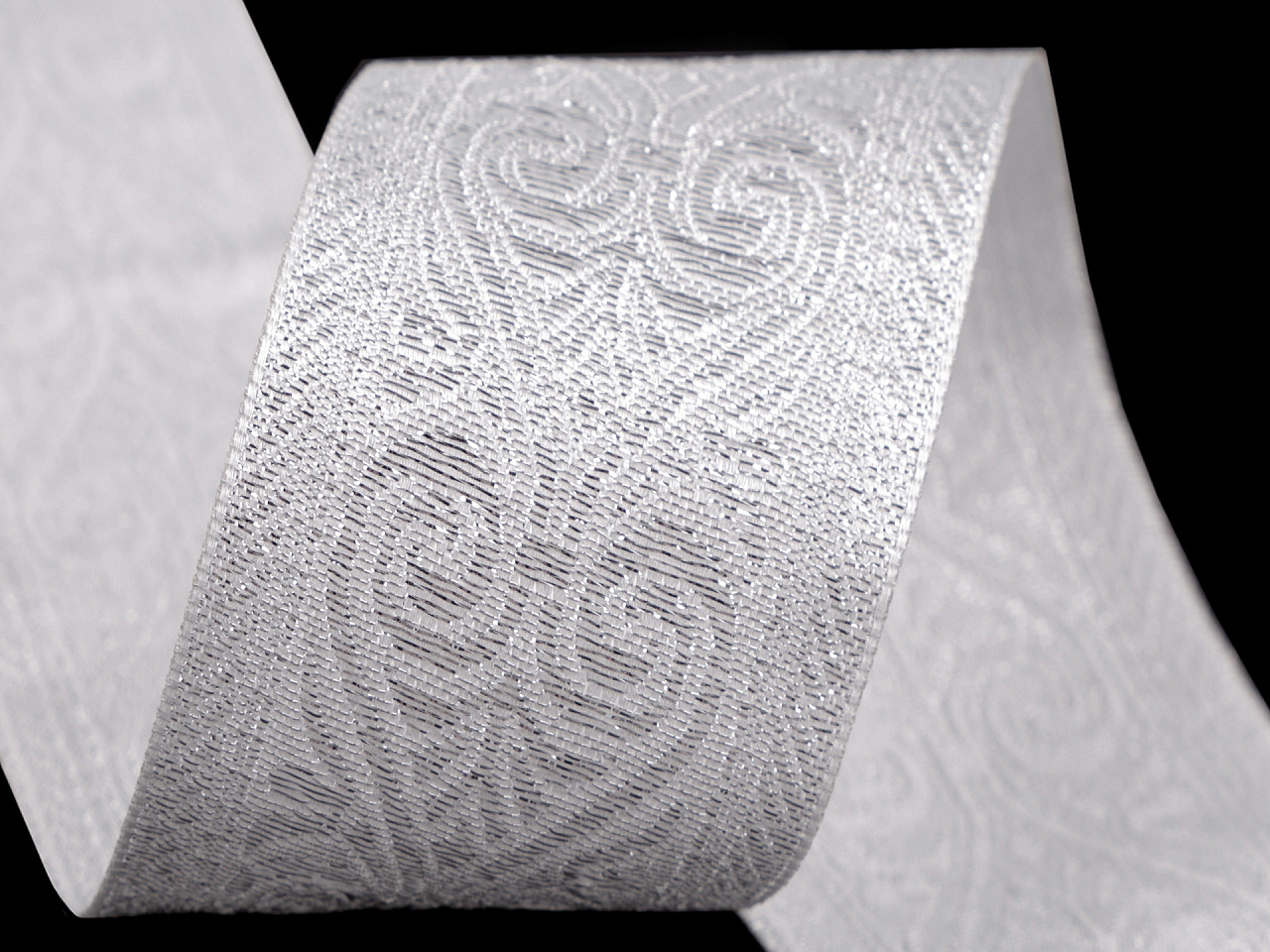 Panglică țesută tip jacquard, lățime 50 mm - Auriu (1 Metru)