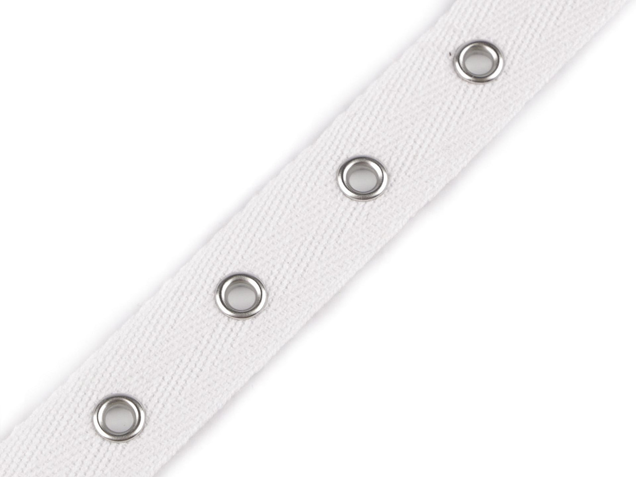 Bandă bumbac cu ocheți metalici, lățime 20 mm - Negru (1 Metru) Bandă bumbac cu ocheți metalici, lățime 20 mm - Negru (1 Metru)