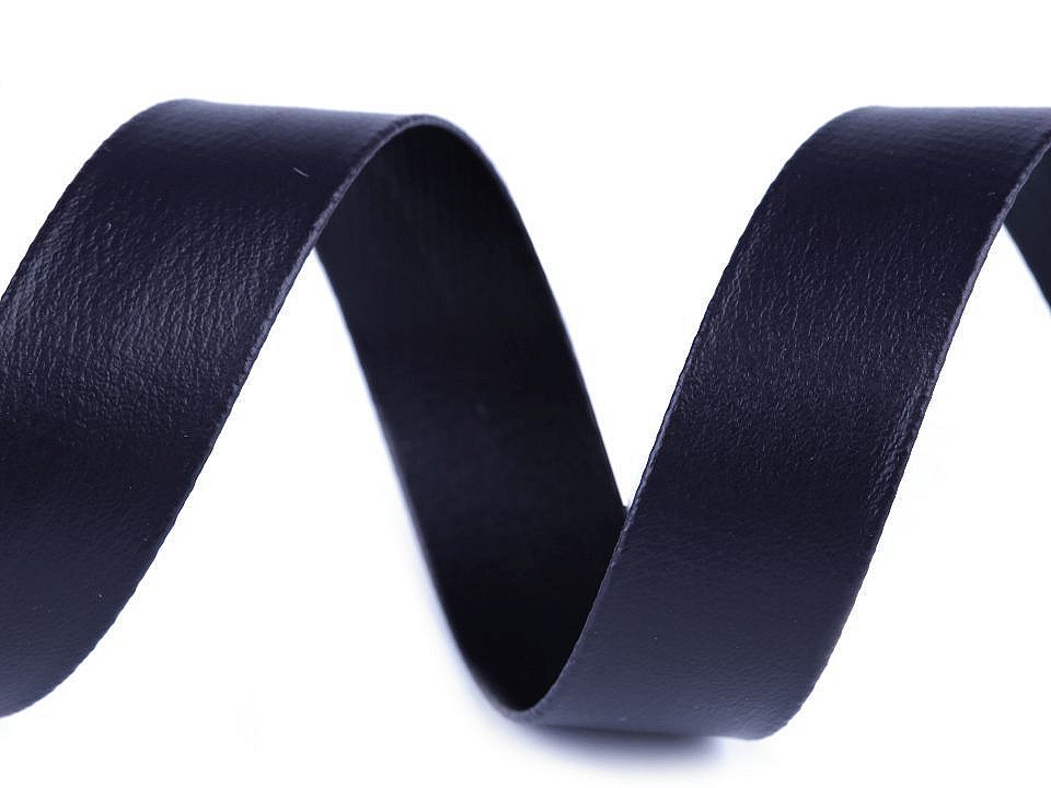 Bandă bias imitație piele, lățime 20 mm - Negru (1 Metru)