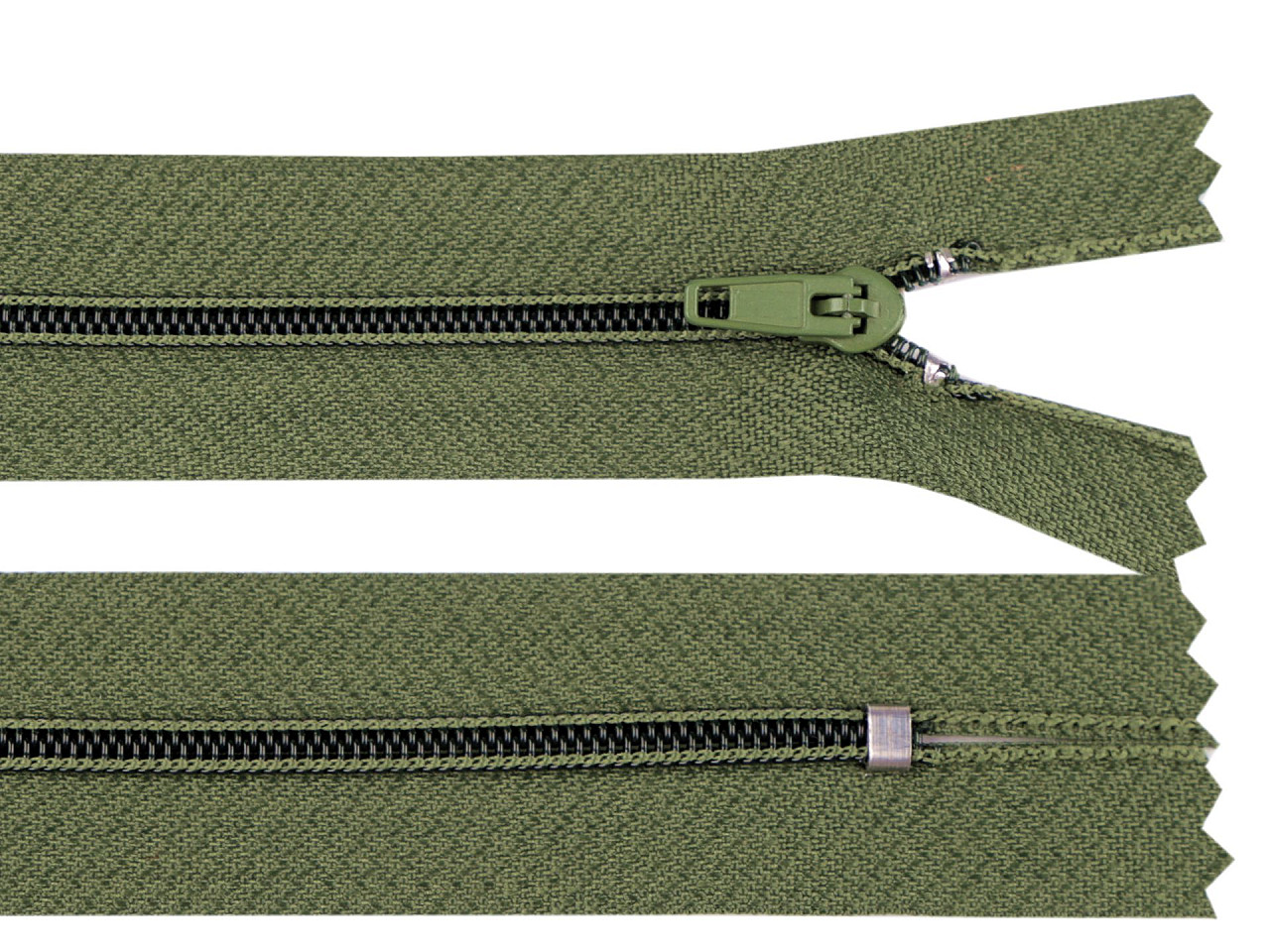 Fermoar spiralat nedetașabil no 3, lungime 18 cm - Verde kaki (10 Bucăți) Fermoar spiralat nedetașabil no 3, lungime 18 cm - Verde kaki (10 Bucăți)