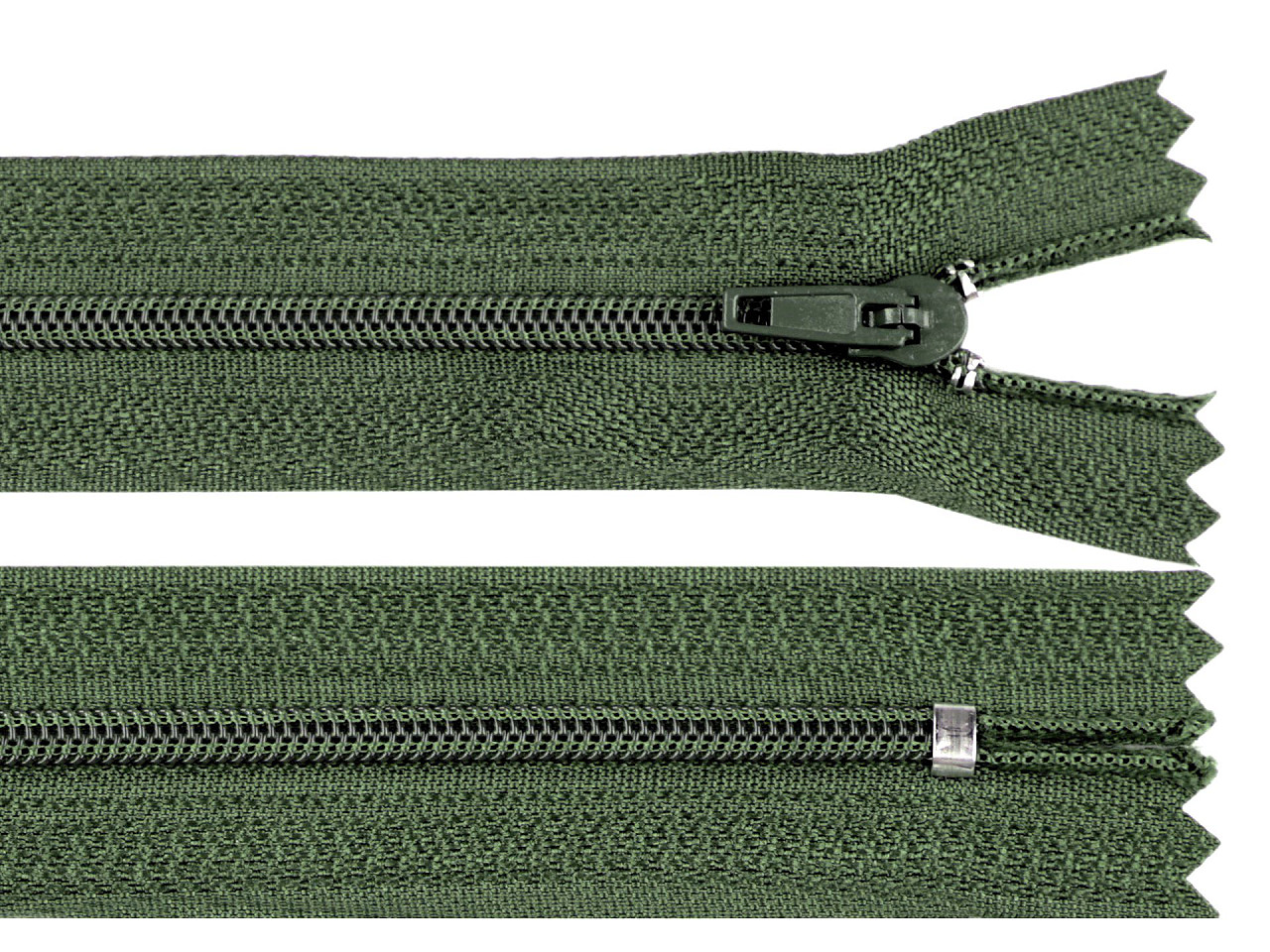 Fermoar spiralat nedetașabil no 3, lungime 18 cm - Verde kaki (10 Bucăți) Fermoar spiralat nedetașabil no 3, lungime 18 cm - Verde kaki (10 Bucăți)