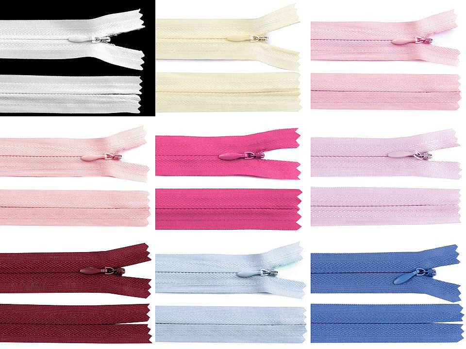 Fermoar ascuns nedetașabil no 3 lungime 20 cm - Roz deschis (1 Bucată)