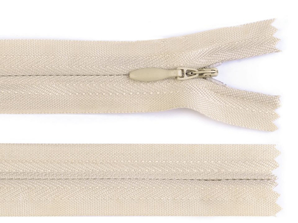 Fermoar ascuns nedetașabil no 3 lungime 25 cm - Bej pal (10 Bucăți) Fermoar ascuns nedetașabil no 3 lungime 25 cm - Bej pal (10 Bucăți)