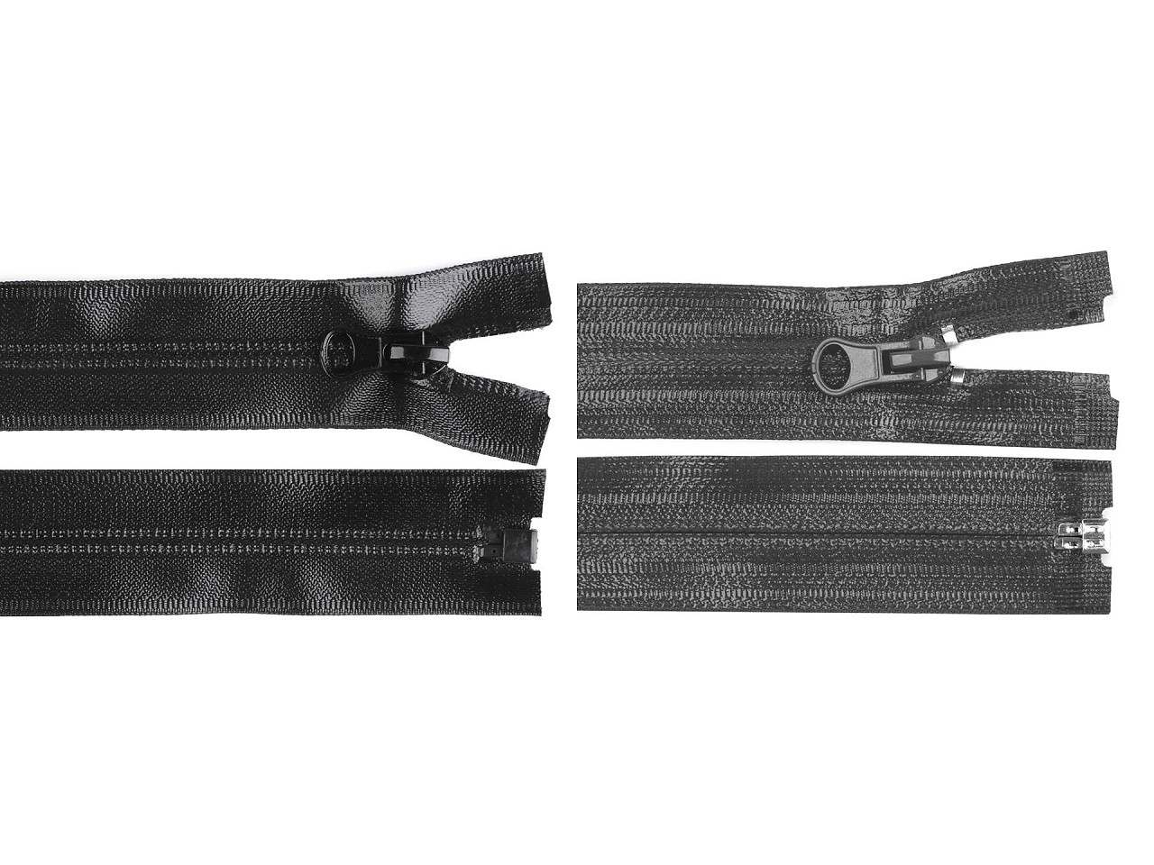 Fermoar spiralat rezistent la apă no 7, lungime 50 cm - Negru (1 Bucată)