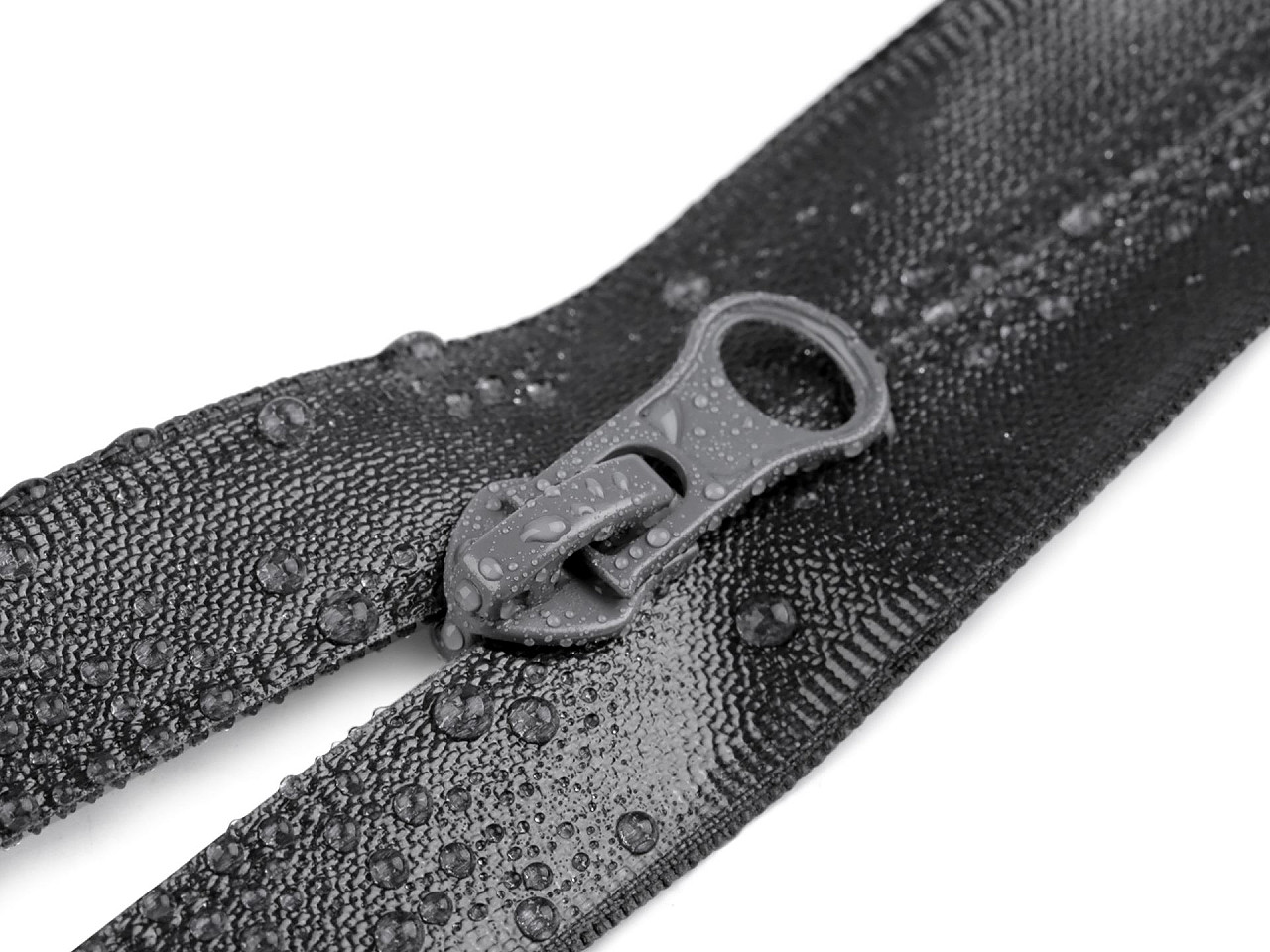 Fermoar spiralat rezistent la apă no 7, lungime 75 cm - Negru (1 Bucată)