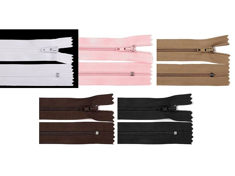 Fermoar spiralat nedetașabil cu atoblocare, no 3 lungime 16 cm - Roșu (1 Bucată)