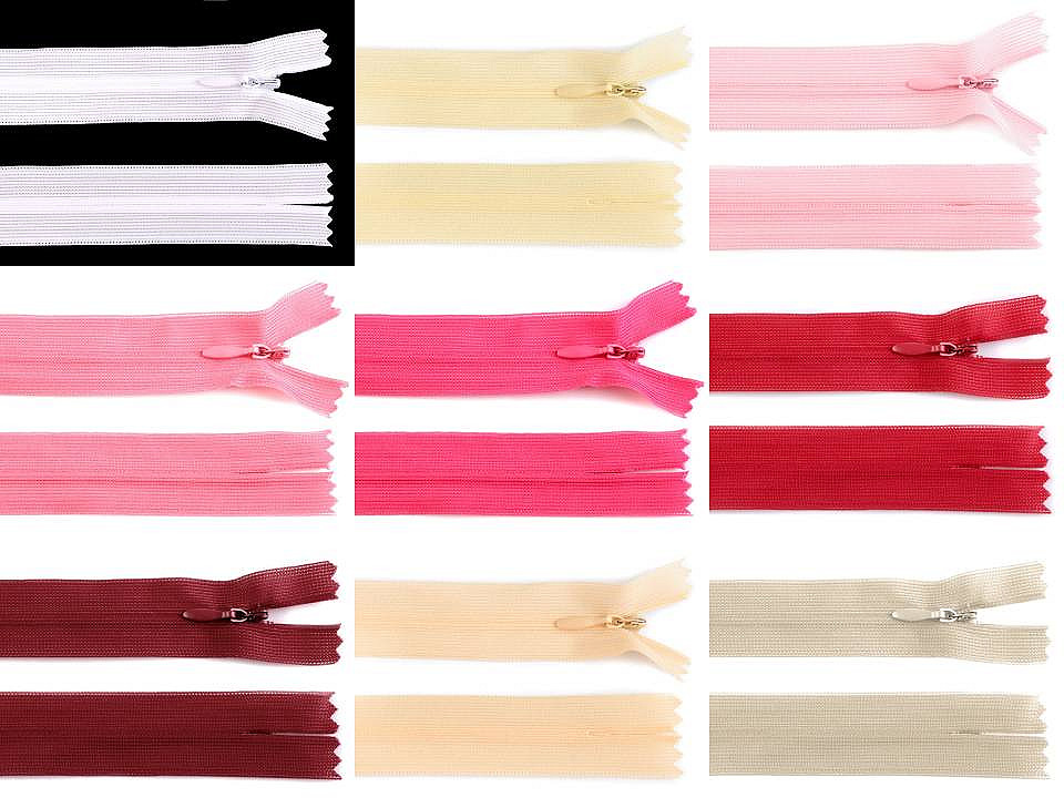 Fermoar ascuns nedetașabil, no 3 lungime 60 cm - Roz mediu (1 Bucată)