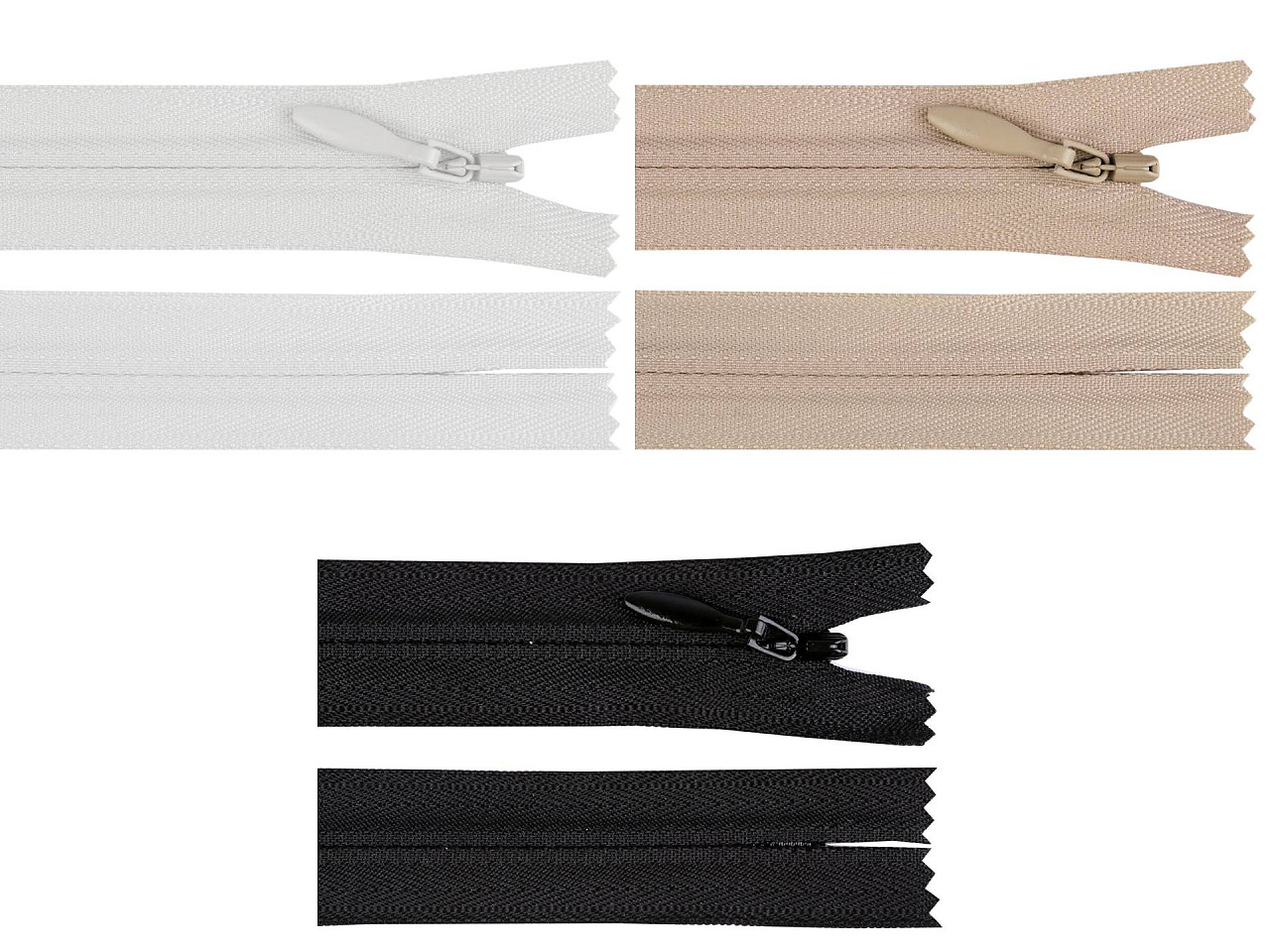 Fermoar spiralat ascuns ykk no 3 lungime 60 cm - Negru (20 Bucăți)