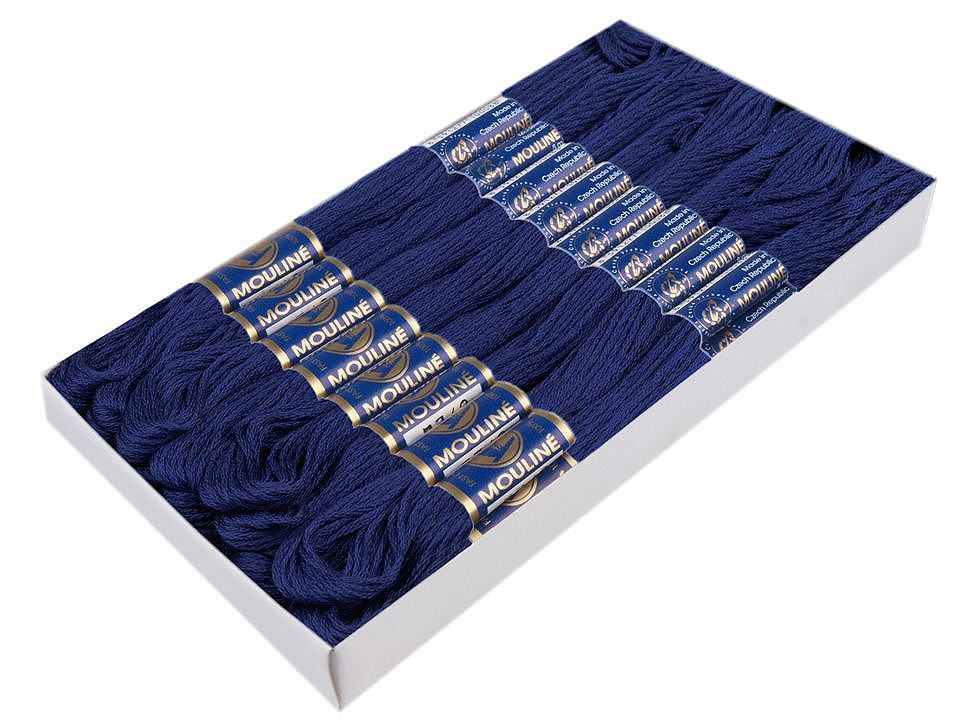 Aţă pentru brodat mouline nitarna cehia, 24 jurubițe / cutie - Hunter green (24 Bucăți)