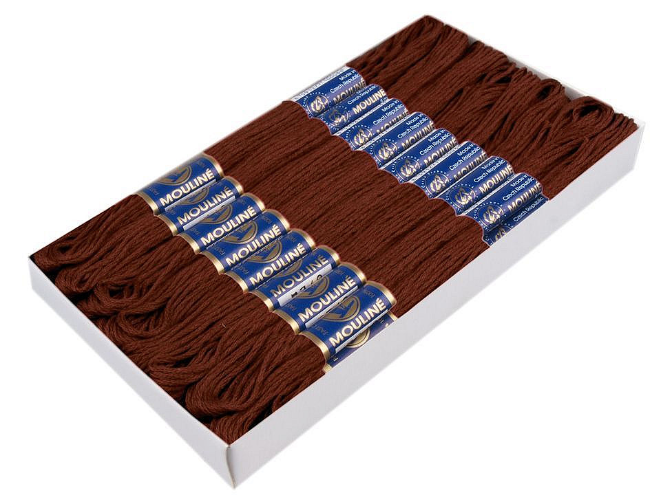 Aţă pentru brodat mouline nitarna cehia, 24 jurubițe / cutie - Hunter green (24 Bucăți)