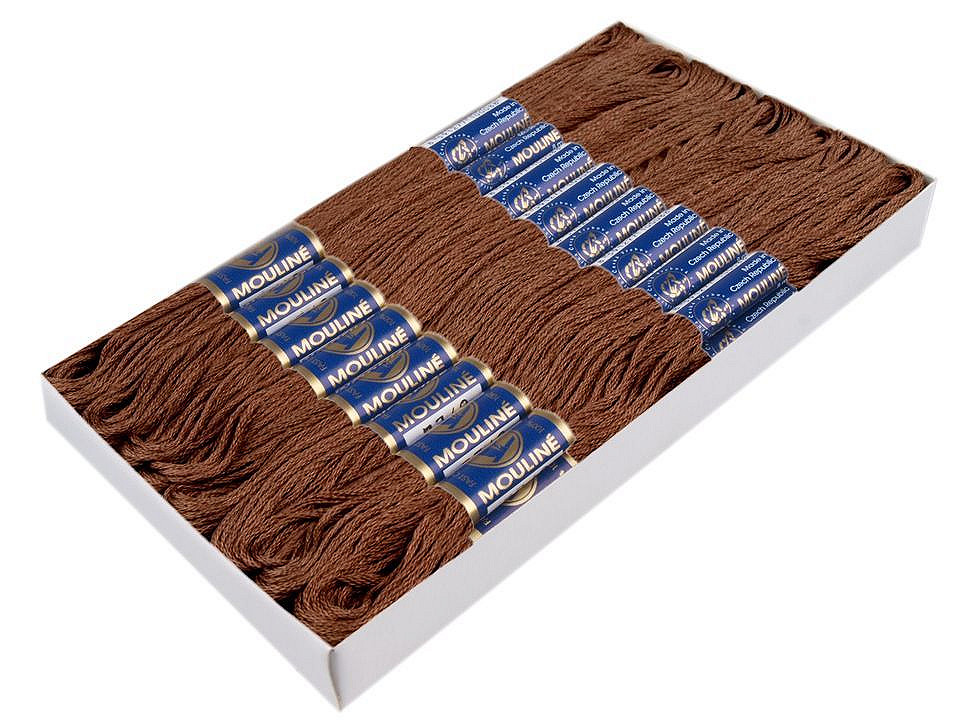 Aţă pentru brodat mouline nitarna cehia, 24 jurubițe / cutie - Hunter green (24 Bucăți)