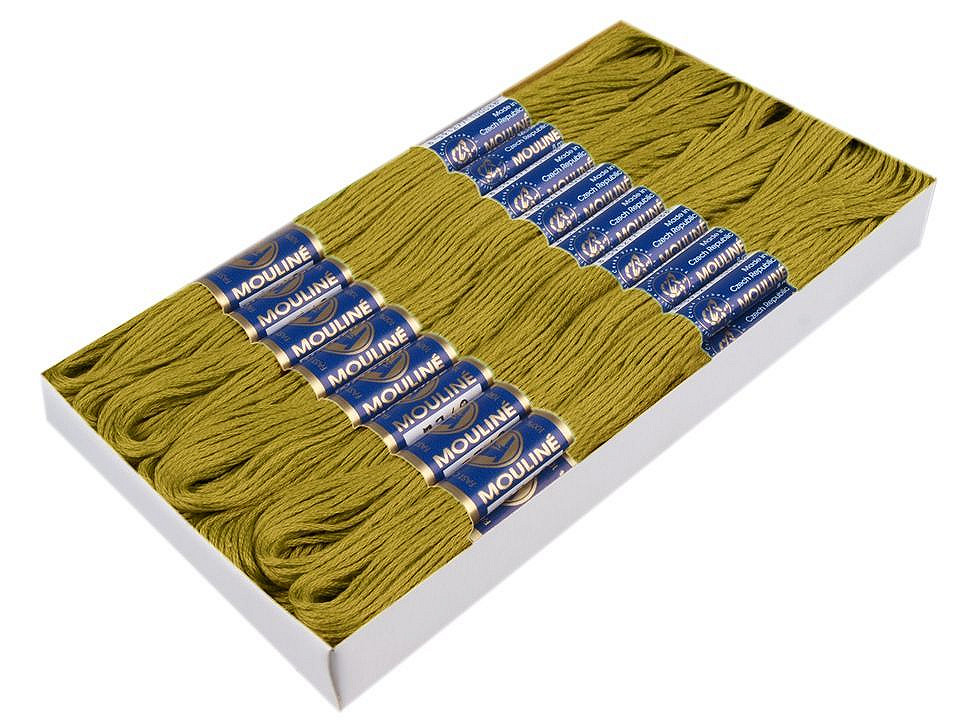 Aţă pentru brodat mouline nitarna cehia, 24 jurubițe / cutie - Hunter green (24 Bucăți)