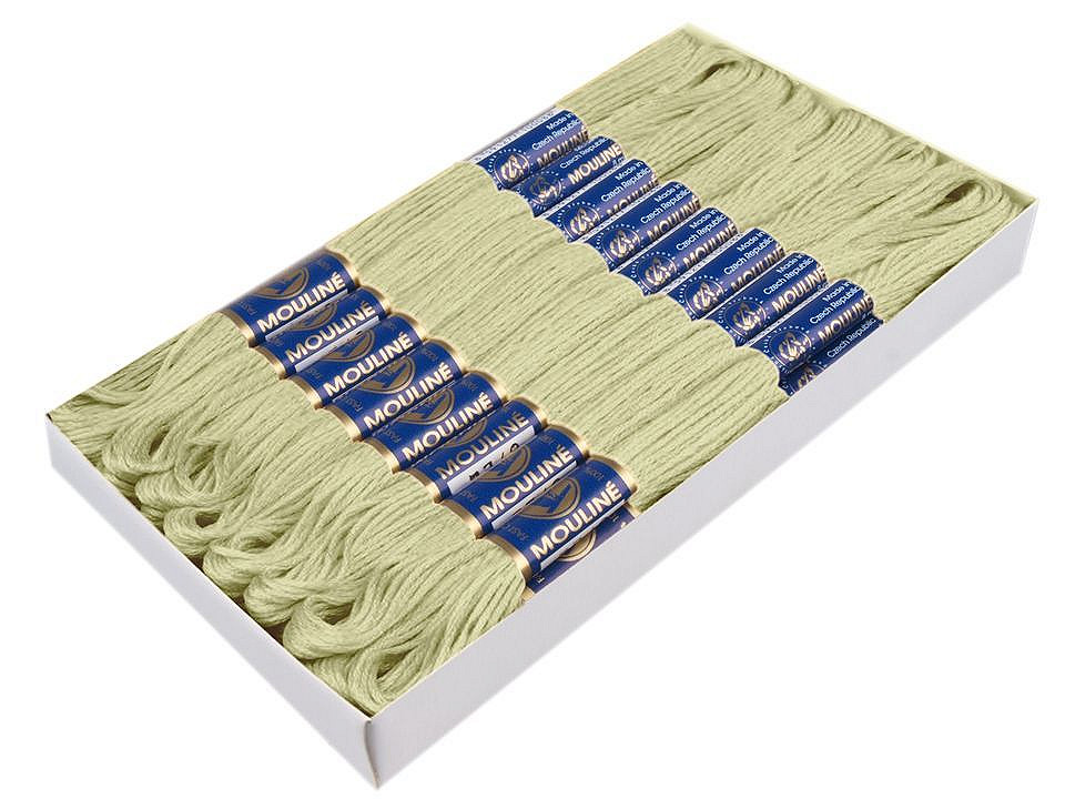 Aţă pentru brodat mouline nitarna cehia, 24 jurubițe / cutie - Hunter green (24 Bucăți)