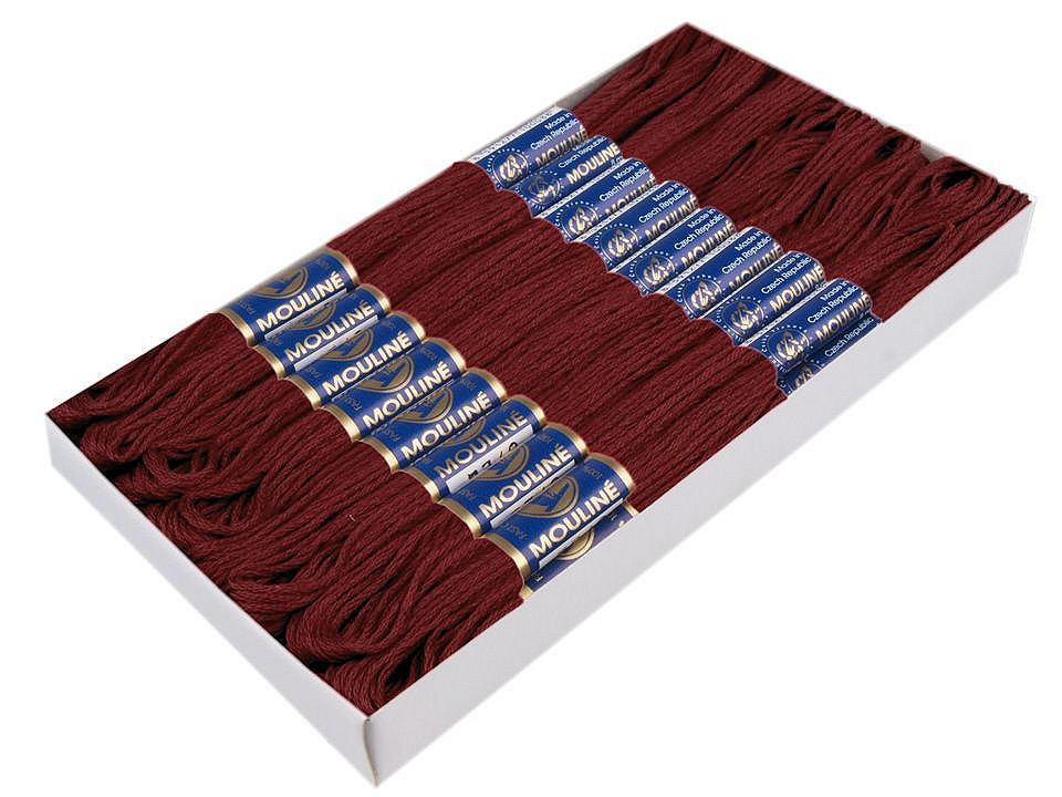 Aţă pentru brodat mouline nitarna cehia, 24 jurubițe / cutie - Hunter green (24 Bucăți)