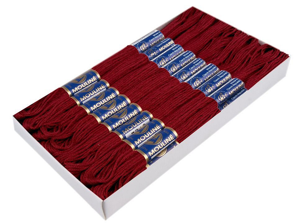 Aţă pentru brodat mouline nitarna cehia, 24 jurubițe / cutie - Hunter green (24 Bucăți)