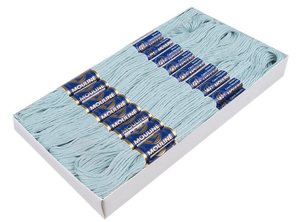 Aţă pentru brodat mouline nitarna cehia, 24 jurubițe / cutie - Hunter green (24 Bucăți)