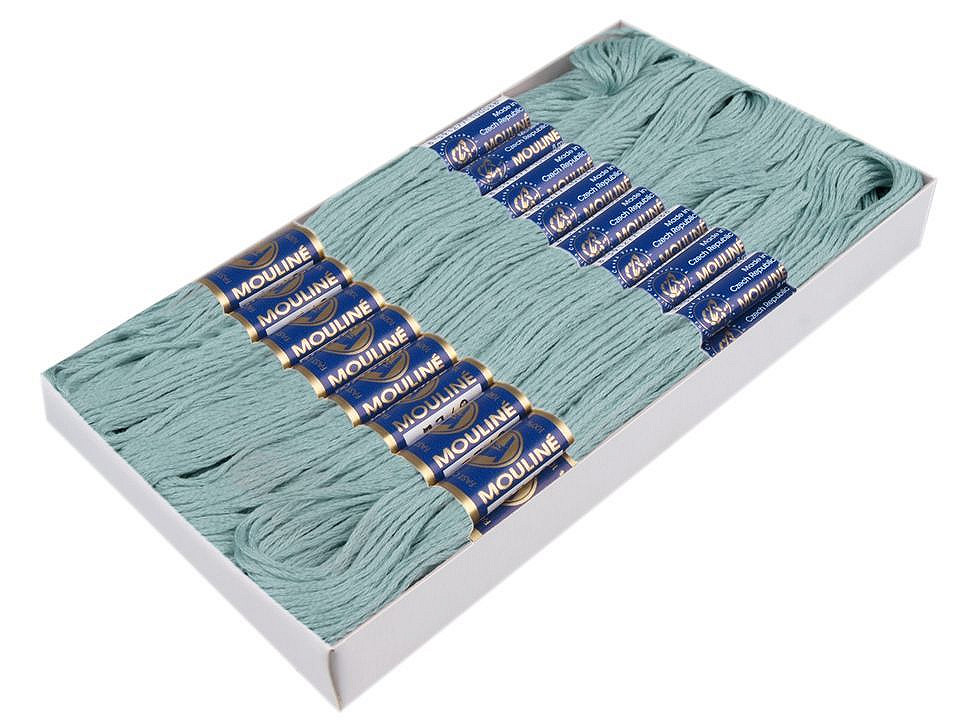 Aţă pentru brodat mouline nitarna cehia, 24 jurubițe / cutie - Hunter green (24 Bucăți)