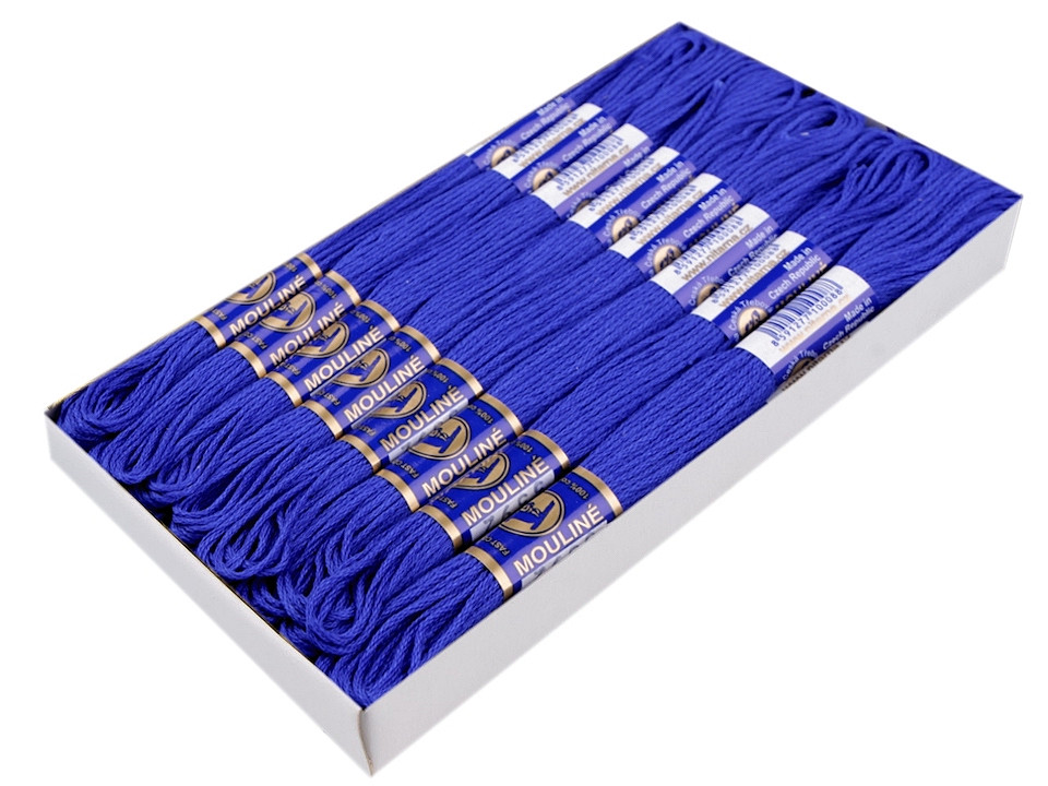 Aţă pentru brodat mouline nitarna cehia, 24 jurubițe / cutie - Hunter green (24 Bucăți)