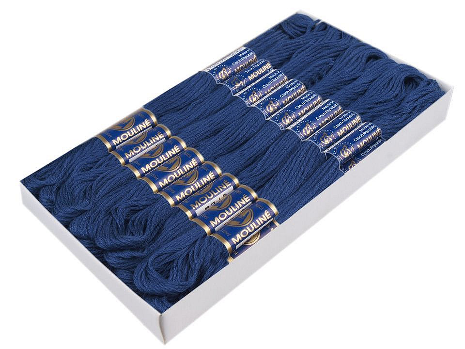 Aţă pentru brodat mouline nitarna cehia, 24 jurubițe / cutie - Hunter green (24 Bucăți)