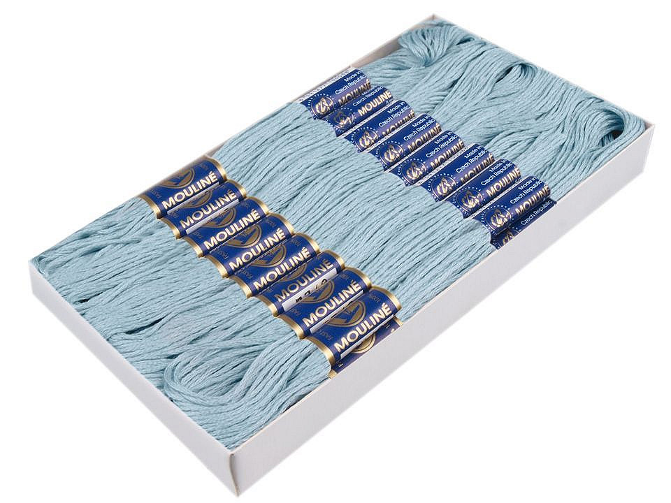 Aţă pentru brodat mouline nitarna cehia, 24 jurubițe / cutie - Hunter green (24 Bucăți)