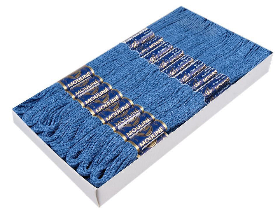 Aţă pentru brodat mouline nitarna cehia, 24 jurubițe / cutie - Hunter green (24 Bucăți)