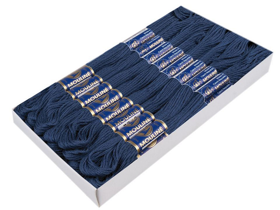 Aţă pentru brodat mouline nitarna cehia, 24 jurubițe / cutie - Hunter green (24 Bucăți)