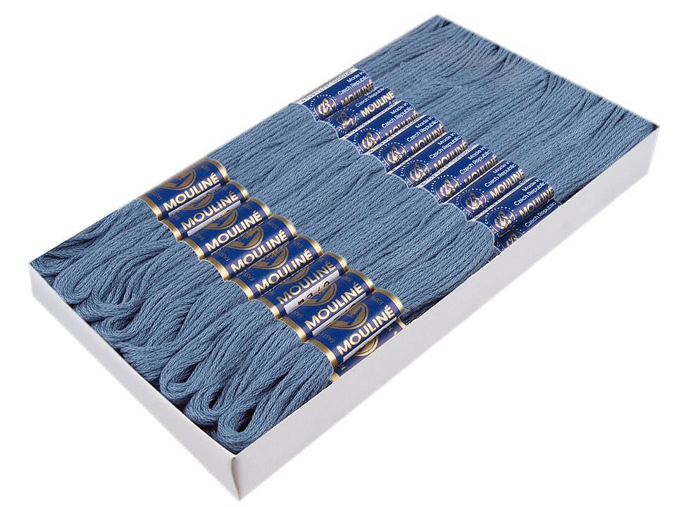 Aţă pentru brodat mouline nitarna cehia, 24 jurubițe / cutie - Hunter green (24 Bucăți)