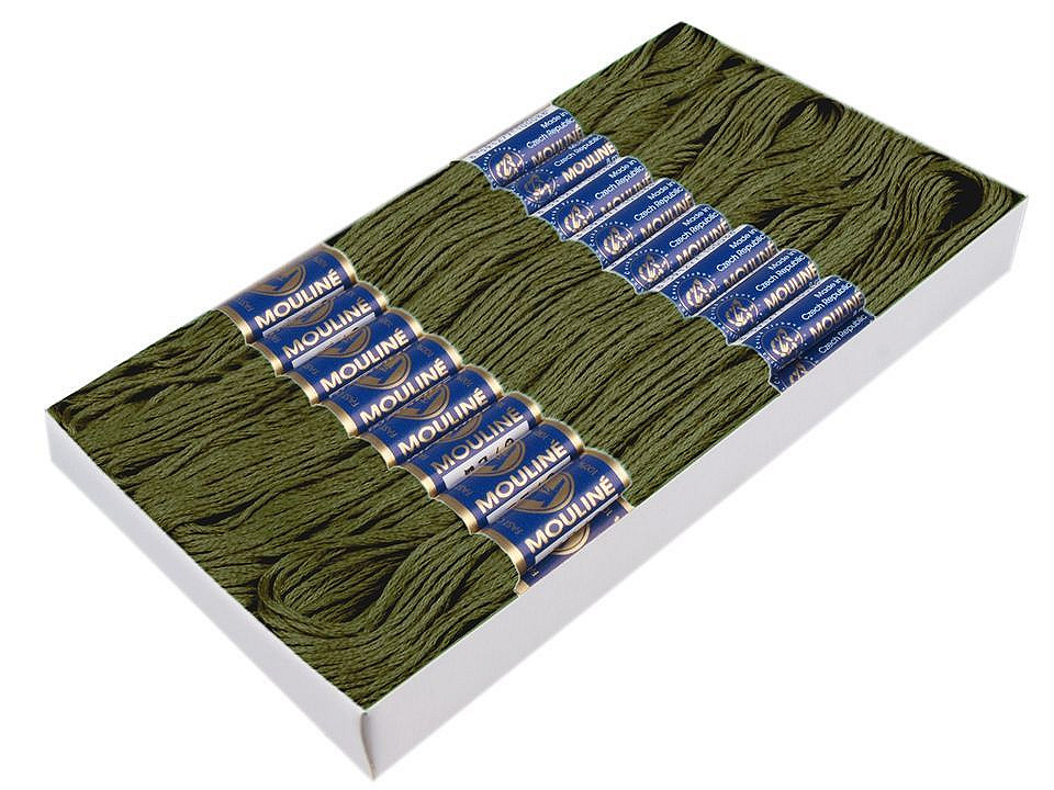 Aţă pentru brodat mouline nitarna cehia, 24 jurubițe / cutie - Hunter green (24 Bucăți)