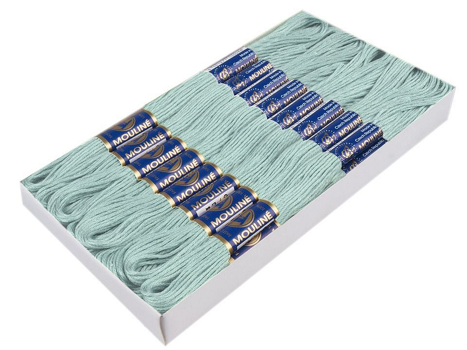 Aţă pentru brodat mouline nitarna cehia, 24 jurubițe / cutie - Hunter green (24 Bucăți)