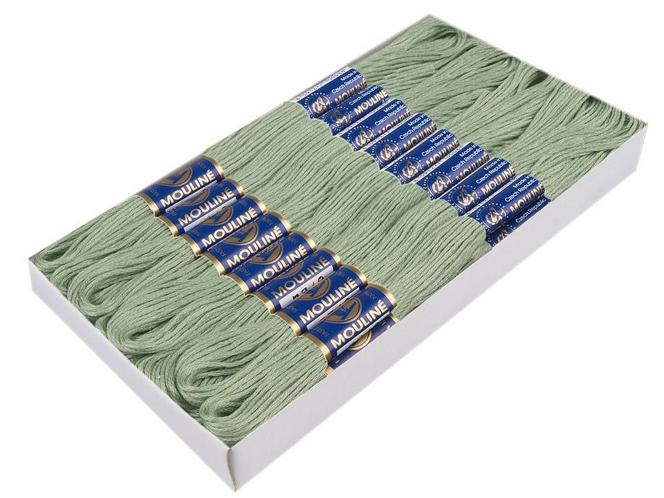 Aţă pentru brodat mouline nitarna cehia, 24 jurubițe / cutie - Hunter green (24 Bucăți)